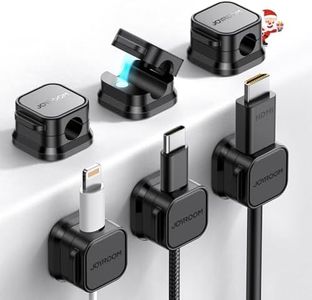 6 Pack Magnetic Cable Clips [Cable Smooth Adjustable] Cord Holder, Under Desk Cable Management, JOYROOM Adhesive Wire Holder Keeper Organizer for Home Office Desk Phone Car Wall Desktop Nightstand
