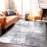 Rugshop Distressed Abstract Area Rug 5' x 7' Gray