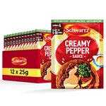 Schwartz Creamy Pepper Sauce 25 G | Serves 4 | Pack of 12 | Rich & Creamy Delicious Steak Sauce | With Aromatic Crushed Black and White Peppercorn | No Added MSG Artificial Colours & Flavourings