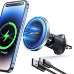 Mibhuvan Magnetic Wireless Car Charger Mount [15W Fast Charging] for Magsafe Phone Holder Mount [20 Strongest Magnets] Vent Mount Magnetic Car Charger Mount for iPhone 14 13 12 Pro Samsung Cell Phones