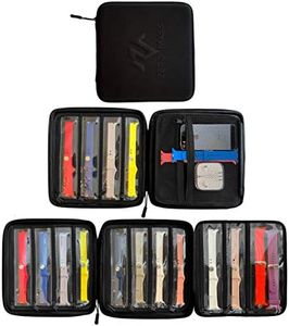 Zero Mass Smart Watch Bands Travel Carrying Case/Folder, Organizer for Apple Watch Bands, Stores 8-16+ Straps, Extra Pocket for Additional Storage (Black)