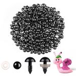 MUCUNNIA 200pcs 10mm Black Safety Eyes for Amigurumi with Plastic Washers Safety Eyes for Crochet Craft Safety Eyes for DIY Christmas Decorations Crochet Stuffed Animals Crafting