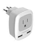 Canada to Brazil Plug Adapter, TESSAN Travel Adaptor with USB Charging Ports, Compact Power Outlet Wall Charger for USA to Brazil (Type N)