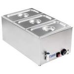 FROTH & FLAVOR Stainless Steel Table TOP Electric BAIN Marie 3 Container Big Jumbo Size