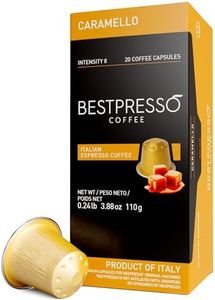 Bestpresso Coffee for Nespresso Original Machine 120 pods Certified Genuine Espresso Caramel Blend(Medium Intensity) Pods Compatible with Nespresso Original 60 Days Satisfaction Guarantee