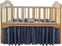 Ruffle Bedskirt for Baby,Nursery Crib Bedding Lace Ruffled Bed Skirt 3 Sides,Baby Elastic Bed Dust Cover Crib Bed Decoration Suit for All Standard 52 X 28inch Crib Bed (Navy)