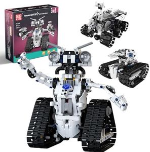 Mould King Robot Toys with Remote Control&APP Control, 3 in 1 Changeable Electric Robot Building Sets of Robot Planet Explorer and Tank, STEM Projects Educational Gifts for Kids 8-16 Years(606 Pieces)
