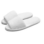 Echoapple Two Size Fit Most Slippers - 5 Pairs of Deluxe Open Toe Disposable Slippers for Spa, Party Guest, Hotel and Travel (4/5 UK, White)