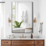 BONEWEI Frameless Bathroom Mirror 20x28 inch Rectangle Mirror with Beveled Polished Edge Wall Mounted Square Vanity Mirrors for Living Room,Entryway,Bedroom,Cloakroom,Washroom,Hallway,Fireplace