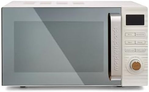 Morphy Richards Clay Digital White Microwave, 20L Capacity, Stainless Steel Inner Cavity, 95 Minute Timer, 11 Power Levels, Defrost mode, Glass Turntable, Easy Clean, 800W, China Clay, 512002