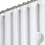 Dynamene White Fabric Shower Curtai