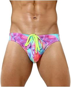 Arjen Kroos Men's Sexy Swim Briefs Printed Swimsuit Beach Swimwear Bikini Sport with Drawstring
