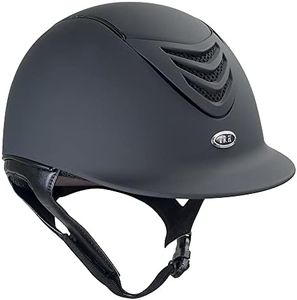 IRH Horseback Riding Safety Ergonomic Washable Rear Side Ventilation Equestrian IR4G Helmet, Matte Black w/Matte Black Vent, Medium