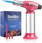 Sondiko Butane Torch PS400, Culinary Kitchen Torch Refillable Blow Torch Lighter with Safety Lock&Continuously Flame for Cooking, Creme Brulee, BBQ, DIY&Soldering(Butane Gas not Included)