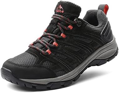 NORTIV 8 Women's Hiking Shoes Lightweight Breathable Mesh Walking Sneakers Outdoor Work Shoes Black 8.5 M US SNHS222W