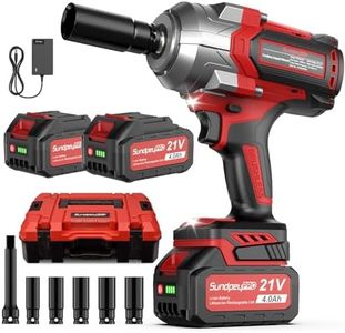 1300N·m(960Ft-lbs) Cordless Impact Wrench - 21V 1/2" Brushless Impact Gun with 2 x 4.0Ah Battery - 3600RPM High Torque Power Impact Driver with 5 Sockets & Fast Charger & LED Light & Case for Car Home