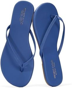Project Cloud Flip Flops for Women Footwear- Lightweight and Memory Foam Insole Sandals for Women 2026 - Durable Non-Slip Beach Essentials Flats for Women Sandals (Foundations,INDIGO,8M)