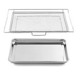 Allstare LRAL302S Air Fryer Tray Replacement for LG Oven Parts 304 Stainless Steel LG Air Fryer Basket LRAL303S LRGL5823S LRGL5825F 24.6’’ x 16.1’’ LG Oven Air Fryer Rack Stove Range Oven Parts 1 Set