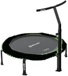 BCAN 560 LBS Soft Land Mini Trampoline, 48" Fitness Trampoline with Bungees, T Shape Adjustable Foam Handle, Stable, Quiet Exercise Rebounder for Kids Adults Indoor/Garden Workout-Black - 2025