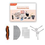 ILIFE V20 Robot Vacuum Cleaner Original Accessories Combo Set with HEPA Filter x2, Side Brush x2, Mopping Cloth x2, Roller Brush x1