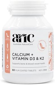 Australian NaturalCare - Bone and Muscle Health - Calcium + Vitamin D3 and K2 Tablets (60 Count)