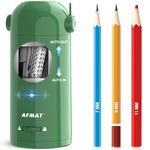 AFMAT Electric Pencil Sharpener for Colored Pencils 7-11.5mm, Fully Automatic Pencil Sharpener, Auto in & Out, Rechargeable Hands-Free Pencil Sharpener for Large Pencils, Sketch Pencils, Green