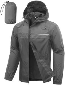 SWISSWELL Rain Jacket Men Waterproof Windbreaker, Lightweight Hooded Raincoat for Daily Casual