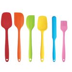 MOLHEM Silicone Spatula [6 PCS] High Heat Resistant One Piece Seamless Design Rubber Spatulas Set,Non-Stick Baking Silicone Spatula Kitchen Utensils for Baking, Cooking and Mixing