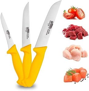 Germany Solingen Lot de 3 couteaux de boucher professionnels avec manche antidérapant pour bouchers professionnels et cuisiniers amateurs - Couteau de boucher avec un excellent tranchant - Set de