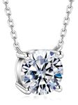 HOLYCOME Moissanite Solitaire Necklace for Women,1Carat D Color Simulated Diamond Pendant Necklace,S925 Sterling Silver Moissanite Jewelry Necklace Gift for Women Girl