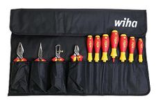 Wiha 32986 Insulated Industrial Pliers/Drivers Set in Roll Out Pouch, 11-Piece