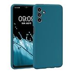 kwmobile Case Compatible with Samsung Galaxy A04s Case - Slim TPU Silicone Phone Cover - Soft Touch Finish - Teal Matte