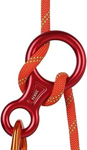 ANCLLO 35KN Figure 8 Descender Rescue Figure 8 Rappelling Gear Belay Device Aviation Aluminum Rigging Plate for Climbing Belaying and Rappelling-Red