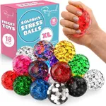 Stress Balls for Adults - 18 Pack | Fidget Toys | XL Stress Ball, Back to School Supplies, Squishy Fidget Toys | Anxiety Relief Calming Tool | Squishy Balls for Autism & ADHD, Assorted