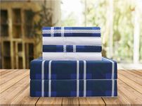 Elegant Comfort Luxury Soft Bed Sheets Plaid Pattern - 1500 Premium Hotel Quality Microfiber Softness Wrinkle and Fade Resistant (4-Piece) Bedding Set, Twin/Twin XL, Navy Blue