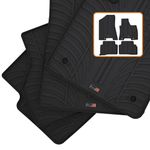 TRAVALL Rubber Car Mats (set of 4) compatible with Hyundai Tucson (2015-2018) Heavy Duty Floor Mats Moulded Premium Mats Easy Clean Black with Clips - Anti Slip All-Weather Protection