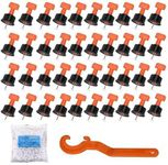 FLAMINGO ENTERPRISE Tile Leveling System 50 PC Kit with Special Wrench and 2 MM Spacer 200 pc Non-Magnetic Post Level (4 cm)