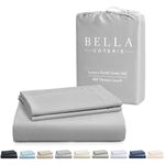 Bella Coterie Luxury Queen Size Duvet Cover Set | Organically Grown | 100% Viscose Made from Bamboo Bedding | Ultra Soft | Cooling | Two Luxury Pillow Shams | No Insert [Grey Mist]