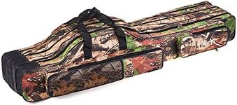 Doorslay Fishing Bag Portable Folding Fishing Tackle Storage Bags Oxford Fishing Rod Case Fishing Pole Bag Carry Organizer Outdoor Waterproof for Fishing Camping Hiking Traveling