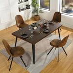 Homy Casa Rectangle Wooden Dining Table set, 150cm Retro Kitchen Table & 4pcs Swivel Dining chairs for Dining Room, Vintage extending table, Rustic Brown & Black (Dining table & 4 swivel chairs set)