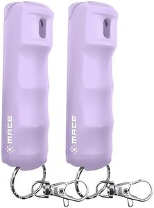 Mace Pepper Spray - 2-Pack Clip On Hard Case Model, 0.42 oz, 12 Feet Range, Max Police Strength, Long Lasting UV Dye, Flip Top Safety Cap, Self Defense Pepper Spray for Women & Men - Lilac