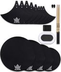 Drum Mute Pads, Drum Silencer Pads Set 16 Pieces with 4-Pcs Drum Dampening Pads and 8-Pcs Cymbal Mufflers Pads