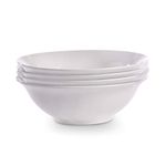 White Serving Bowls - Set of 4 | Serving Dishes | Pasta Bowls | Italian Dinnerware | Porcelain Tableware | For Ramens, Salads, Soups and Noodles | M&W