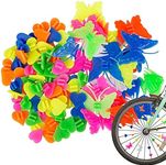 YuCool Bicycle Spokes,183 Pcs Star Colors Bike Wheel Spoke Decorations,Bicycle Plastic Clip Butterfly Heart Wheel Spokes Accessories,Bike Accessoriess for Kids