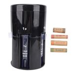 Ymiko Coin Sorter with Wrappers, Coin Sorter Automatic Quickly Identifies and Removes Incorrect Coins Simply Tilt to Dispense Excess Coins and Roll Them up at Home or Shop Counter