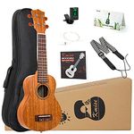 Ukulele,Kmise Soprano Ukelele Professional Ukalalee Mahogany Instrument 21 Inch Hawaiian Uke for Beginner With Starter Kit (Bag Tuner Strap Spare Strings Instruction and Free Online Lesson)