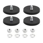 CDIYTOOL Neodymium Magnets, 4 Pcs Anti Scratch Neodymium Rubber Coated Magnet with M8 Male Threaded Stud and Nuts, Non-Slip Strong Monting Round Magnet Bolt Covers with Rubber Coated