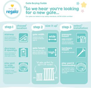 Regalo Easy Step Baby Gate – Pressure Mount, Walk-Through Safety Gate