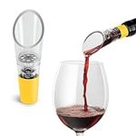 TenTen Labs Wine Aerator Pourer (2-Pack) - Premium Aerating Spout and Decanter Set - No Drip and No Spill - Improve Taste and Smell Immediately - Gift Box Included - Yellow