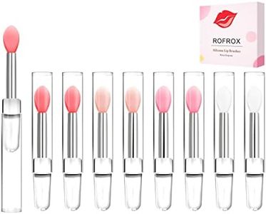 Silicone Lip Brushes Tool, Lipstick Applicator Brushes with Caps for Makeup Beauty Brushes, Eyeshadow Lip Brush for Applying Mask Oil, Lipstick Lip Gloss, 8pcs/box Multi-colored